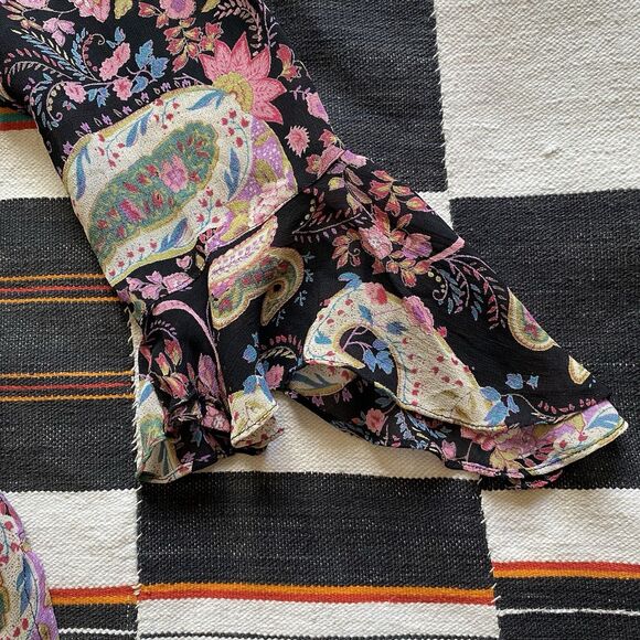 Vintage Angie 100% Rayon Hippie Boho Paisley Blouse. Festival Wear. India. S/M - Picture 8 of 14